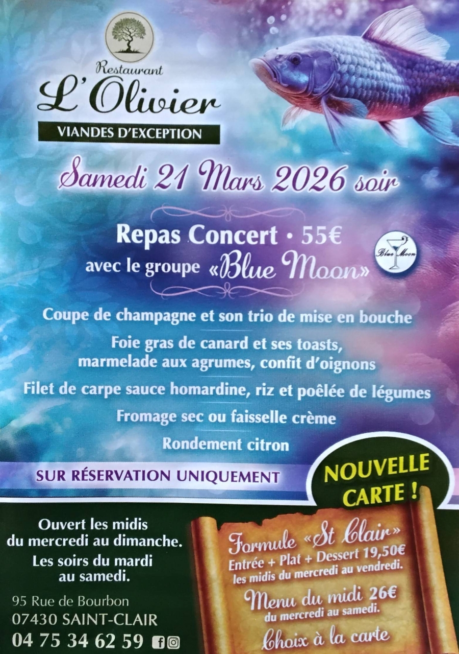 évènements - L'Olivier - restaurant SAINT-CLAIR - Restaurant Boulieu les Annonay