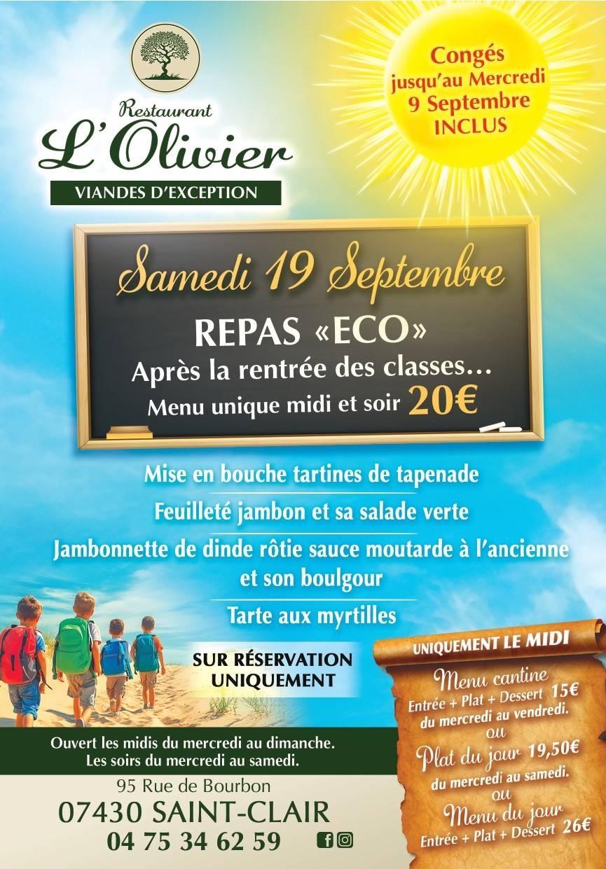 évènements - L'Olivier - restaurant SAINT-CLAIR - Restaurant Ardèche