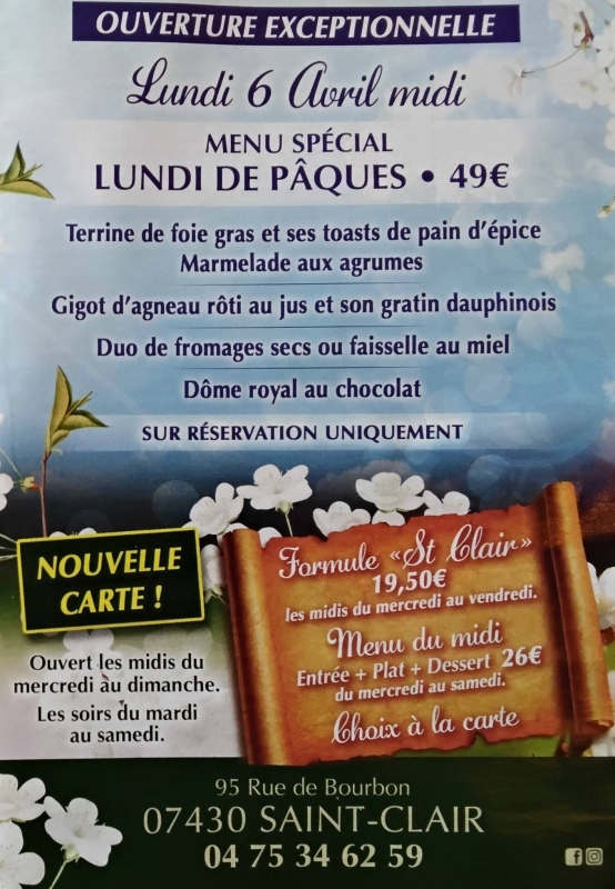 évènements - L'Olivier - restaurant SAINT-CLAIR - Restaurant Ardèche